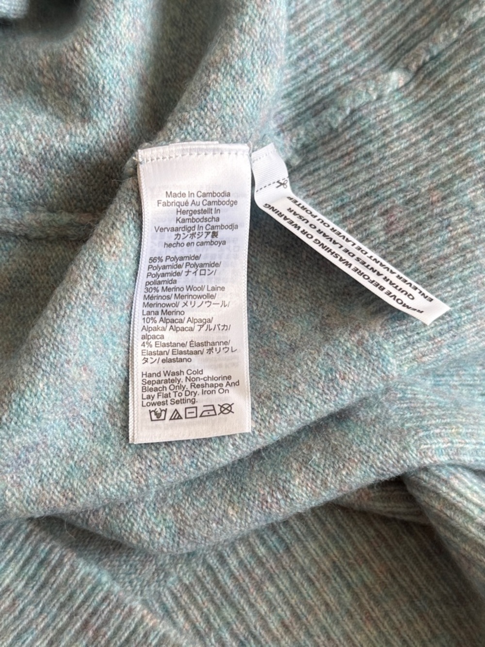 J. Crew Rollneck sweater in Supersoft yarn Blue Green Alpaca Merino Wool Medium - Picture 6 of 6